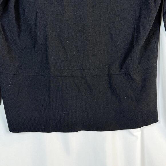 Talbots Black Button Up Cardigan Long Sleeve Y-Neckline Classic Layer SZ Large - Picture 8 of 9